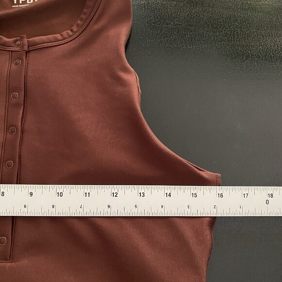 Abercrombie x YPB sculptLUX Plunge Henley Slim Tank L Activewear Built In Bra - Picture 13 of 14